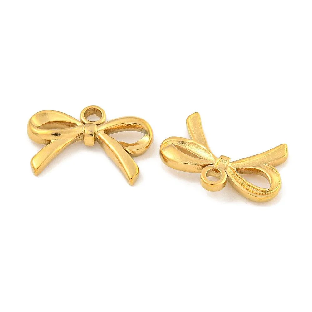 Bedel strikje dun goud RVS 11x15mm - Image 2