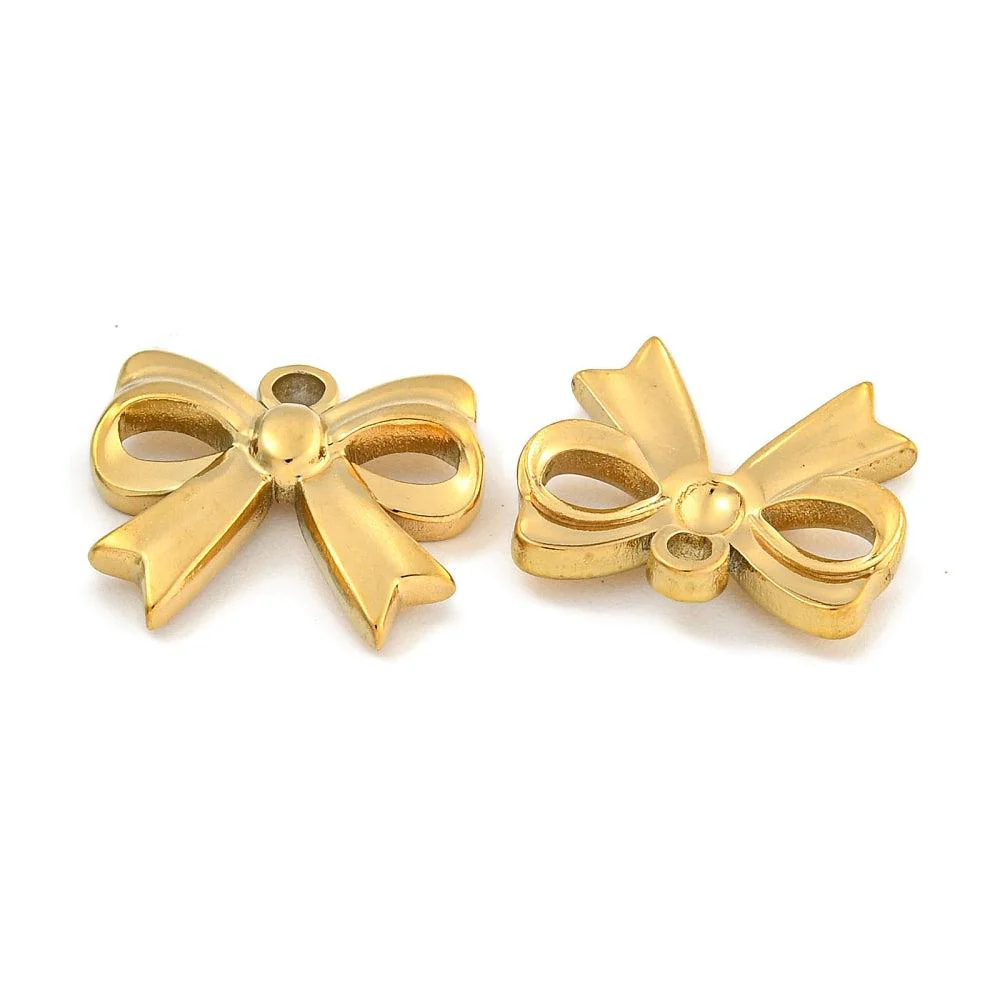 Bedel strikje goud RVS 13x15mm - Image 2