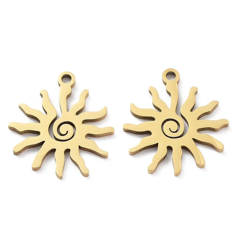 Bedel sun 18K RVS goud 17x15mm