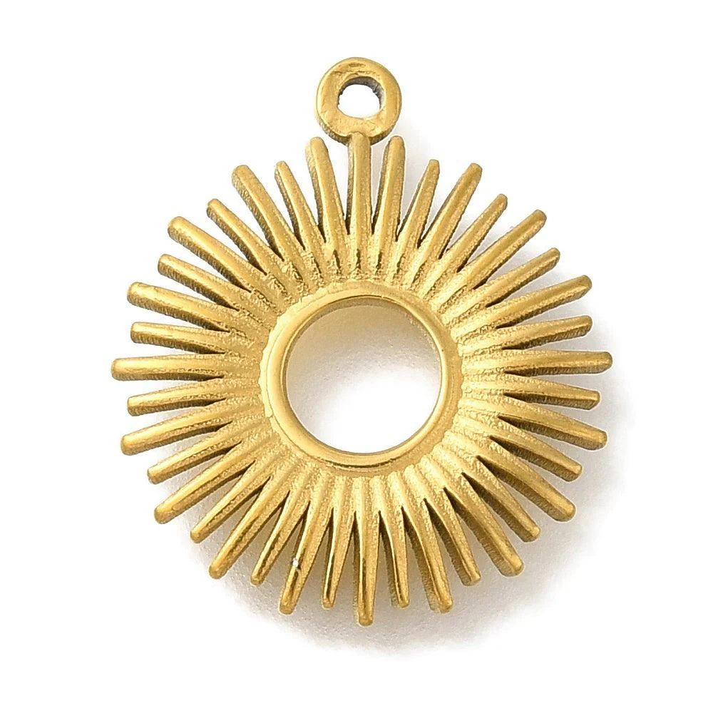 Bedel sun goud RVS (18k gold plated) 17x15mm - per stuk