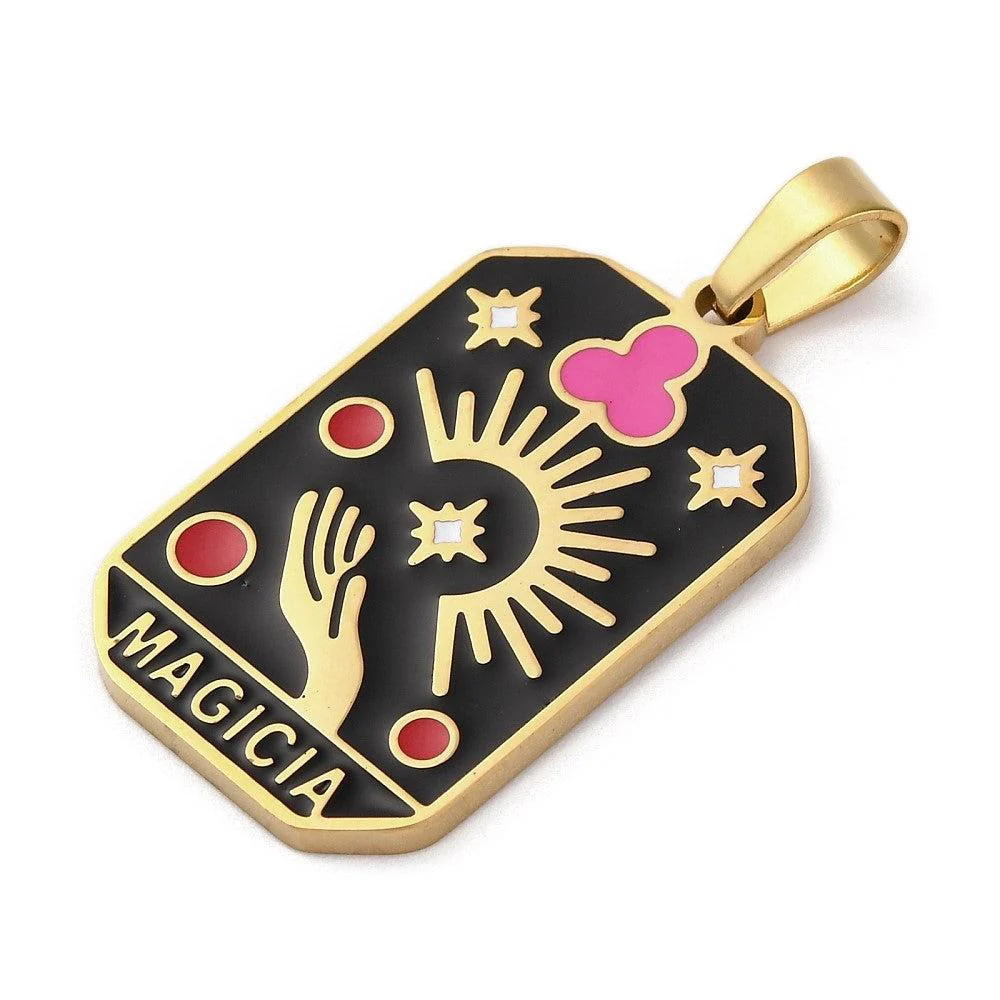 Bedel Tarot Magicia RVS 18K Gold Plated 32x19mm - per stuk - Image 2