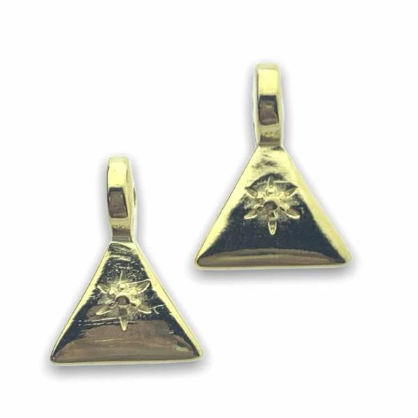 Bedel triangle motief Ø1,5mm Goud 24kr DQ 11x15mm - Image 2