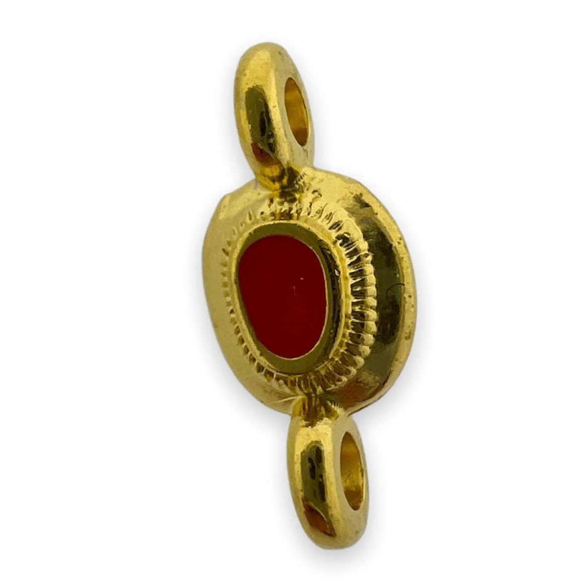 Tussenzetsel rond mini motief oranje Goud 24K DQ 14x6mm - Image 3