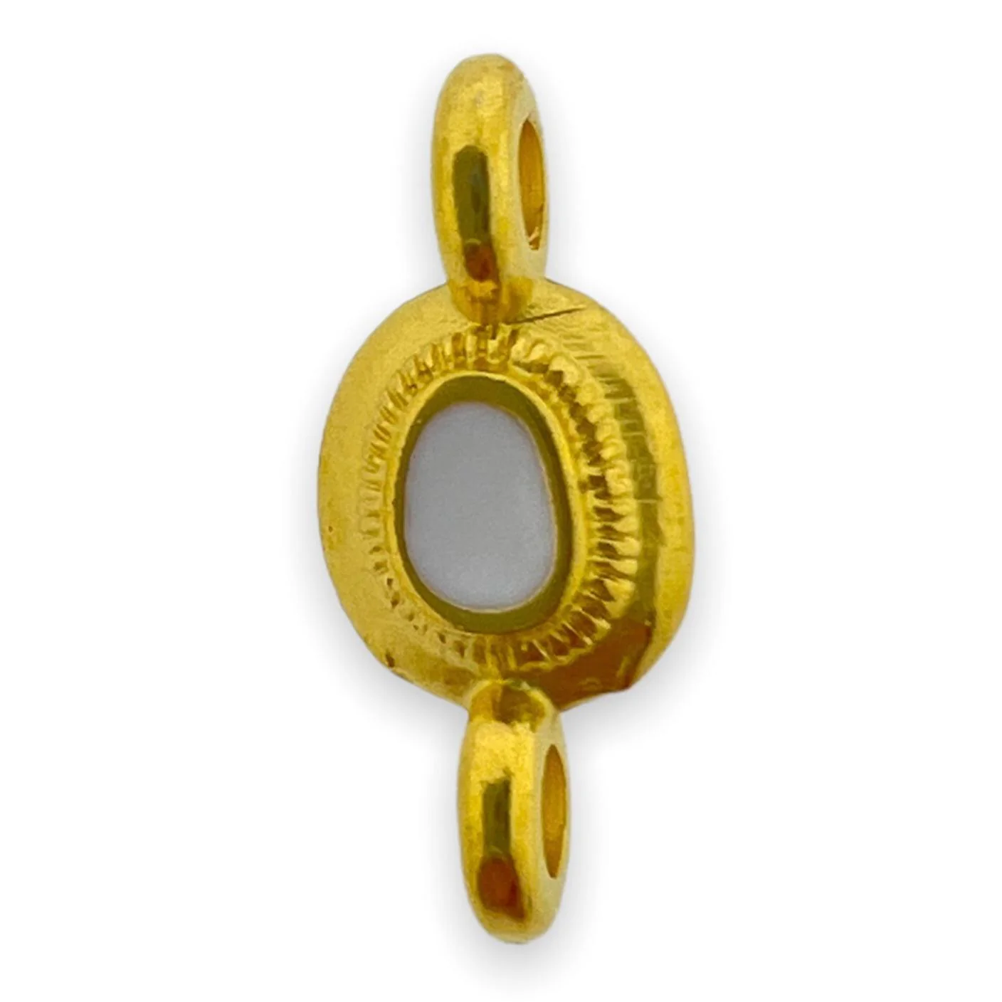 Bedel tussenzetsel rond mini motief wit Goud 24K DQ 14x6mm - Image 2