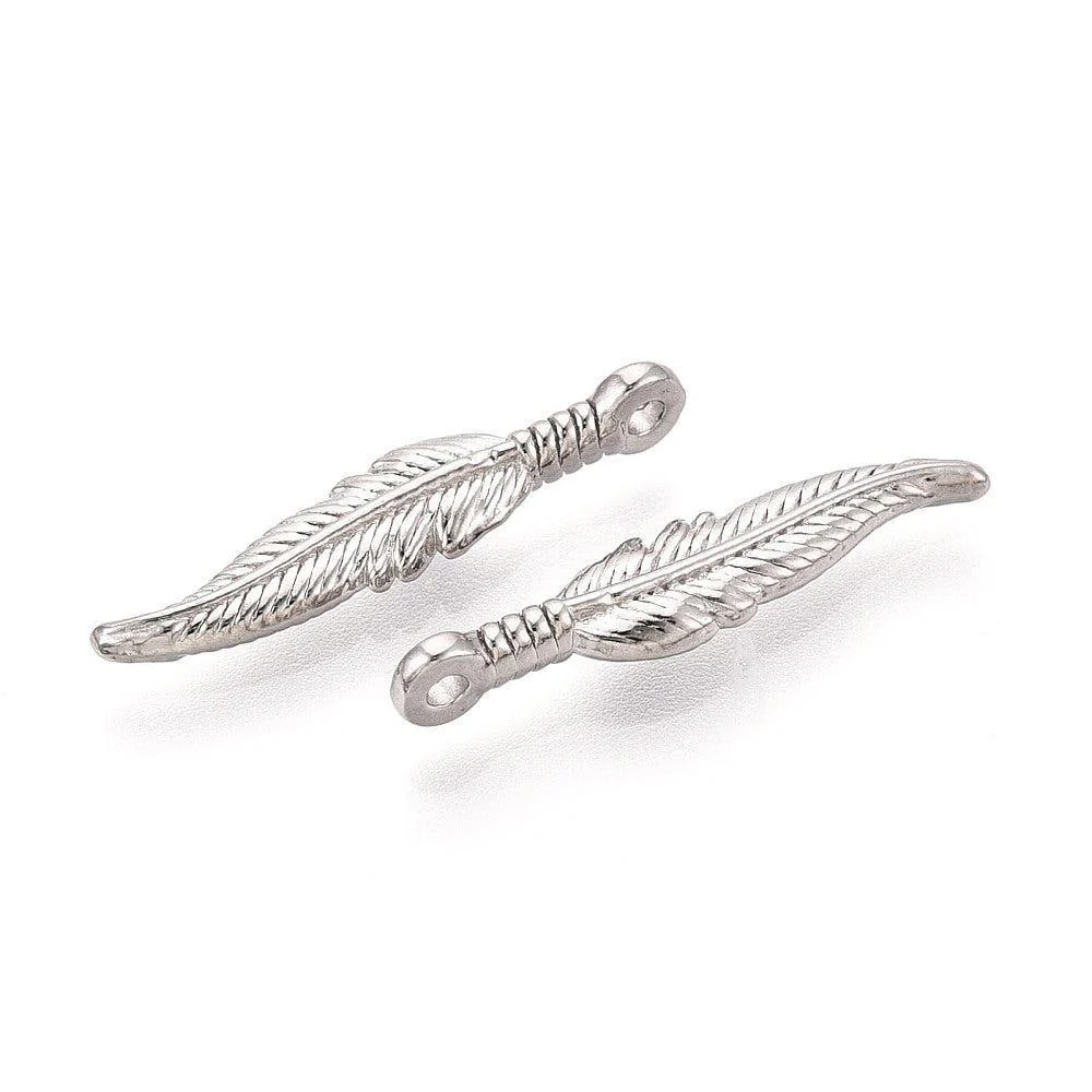 Bedel Veertje RVS Zilver 23mm - per stuk - Image 2