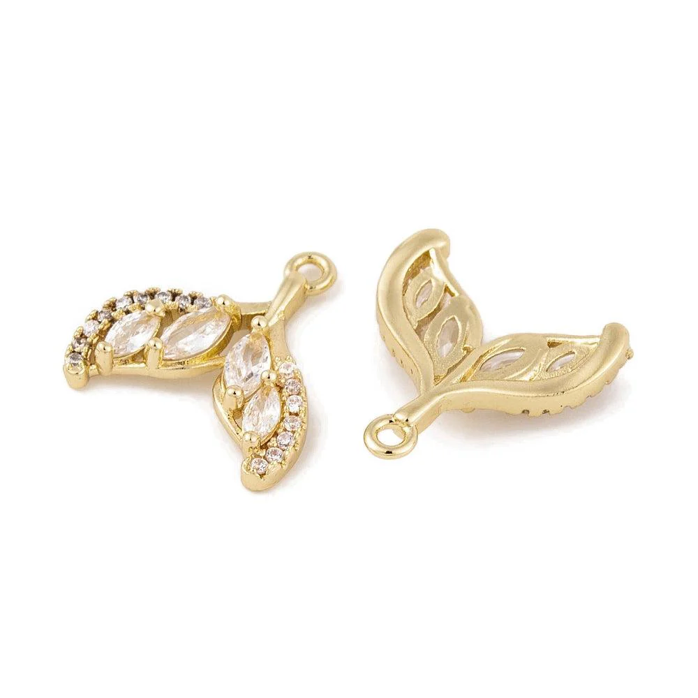 Bedel visstaart zirconia 14K Goud 15mm - per stuk