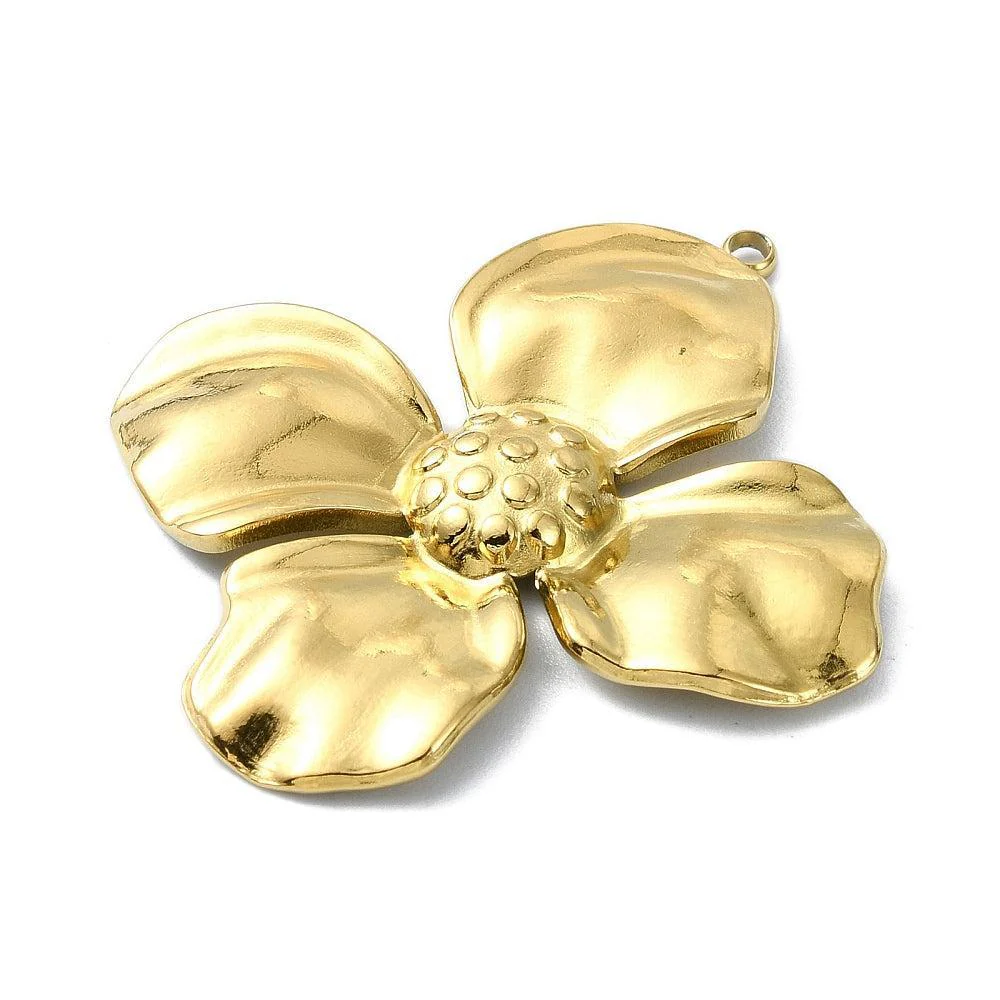 Bedel XL Bloem RVS 18K Gold Plated 40mm - per stuk - Image 2