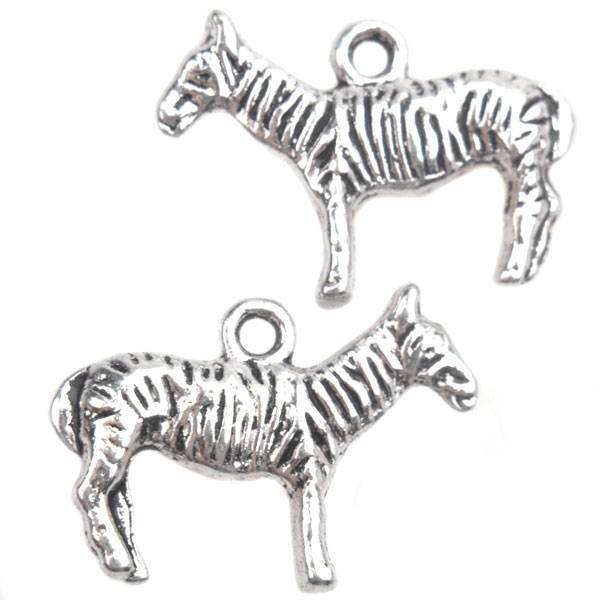 Bedel zebra Zilver 16x22mm - 3 stuks