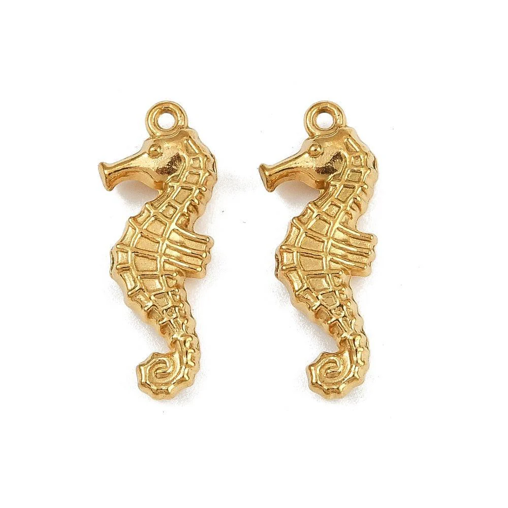 Bedel Zeepaard Rvs 21x8mm Goud