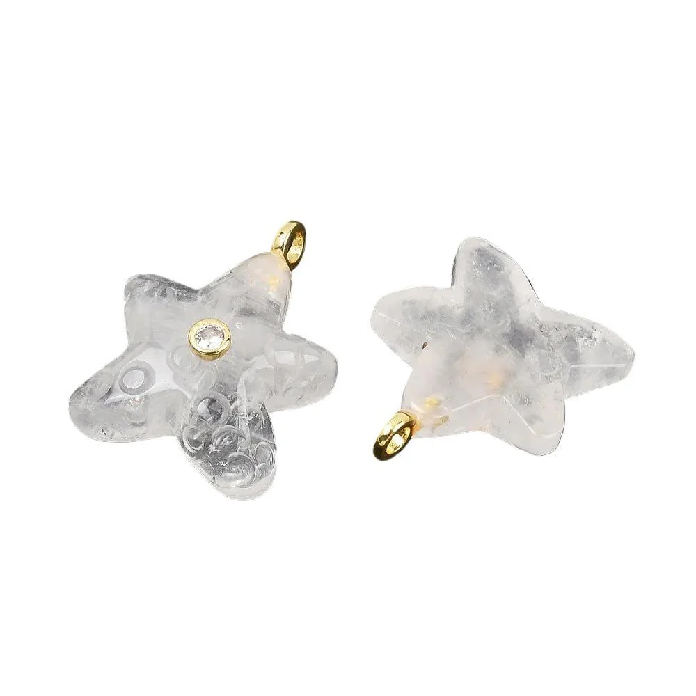 Bedel Zeester Kwarts Kristal Goud 34mm - per stuk - Image 3