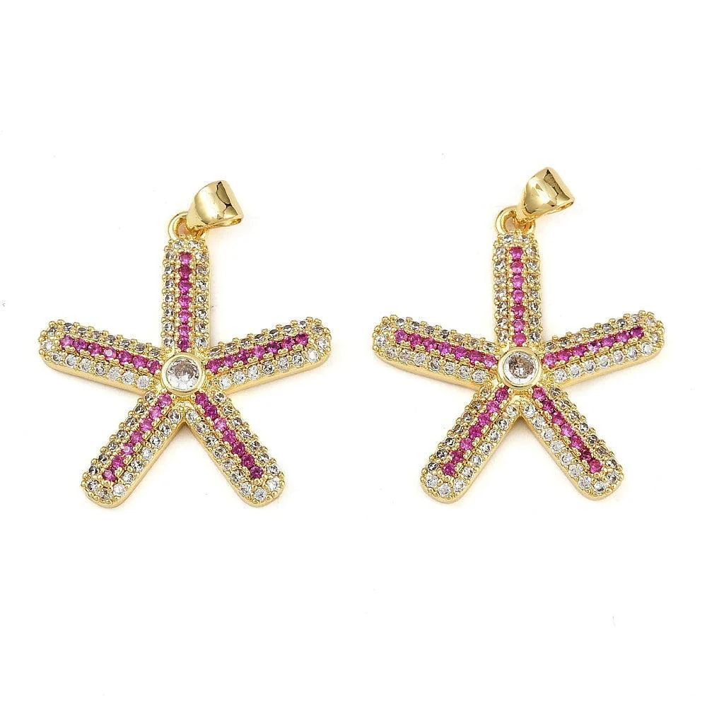 Bedel zeester zirconia 18K goud 27mm - per stuk