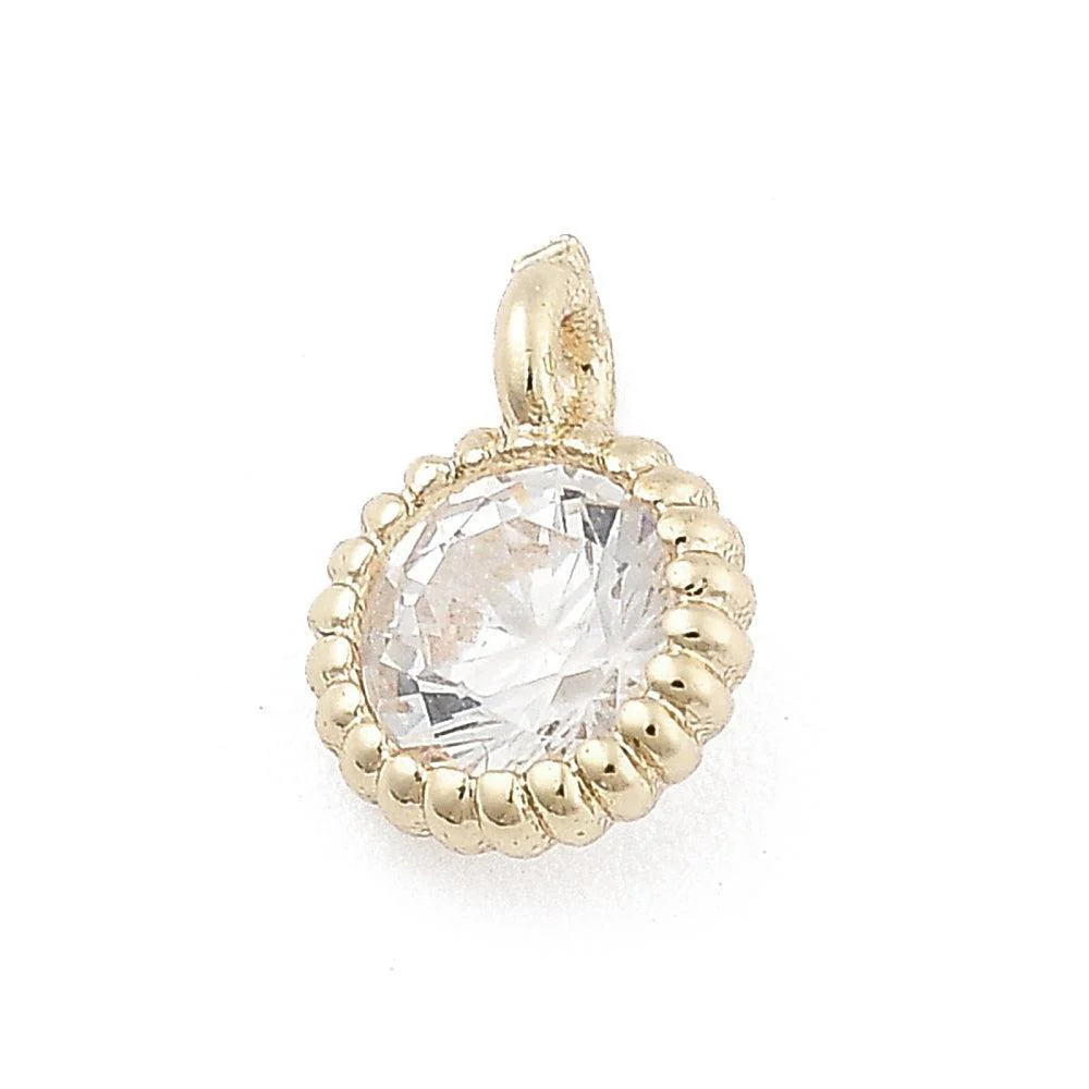 Bedel zirconia 14K goud 7,5mm - per stuk