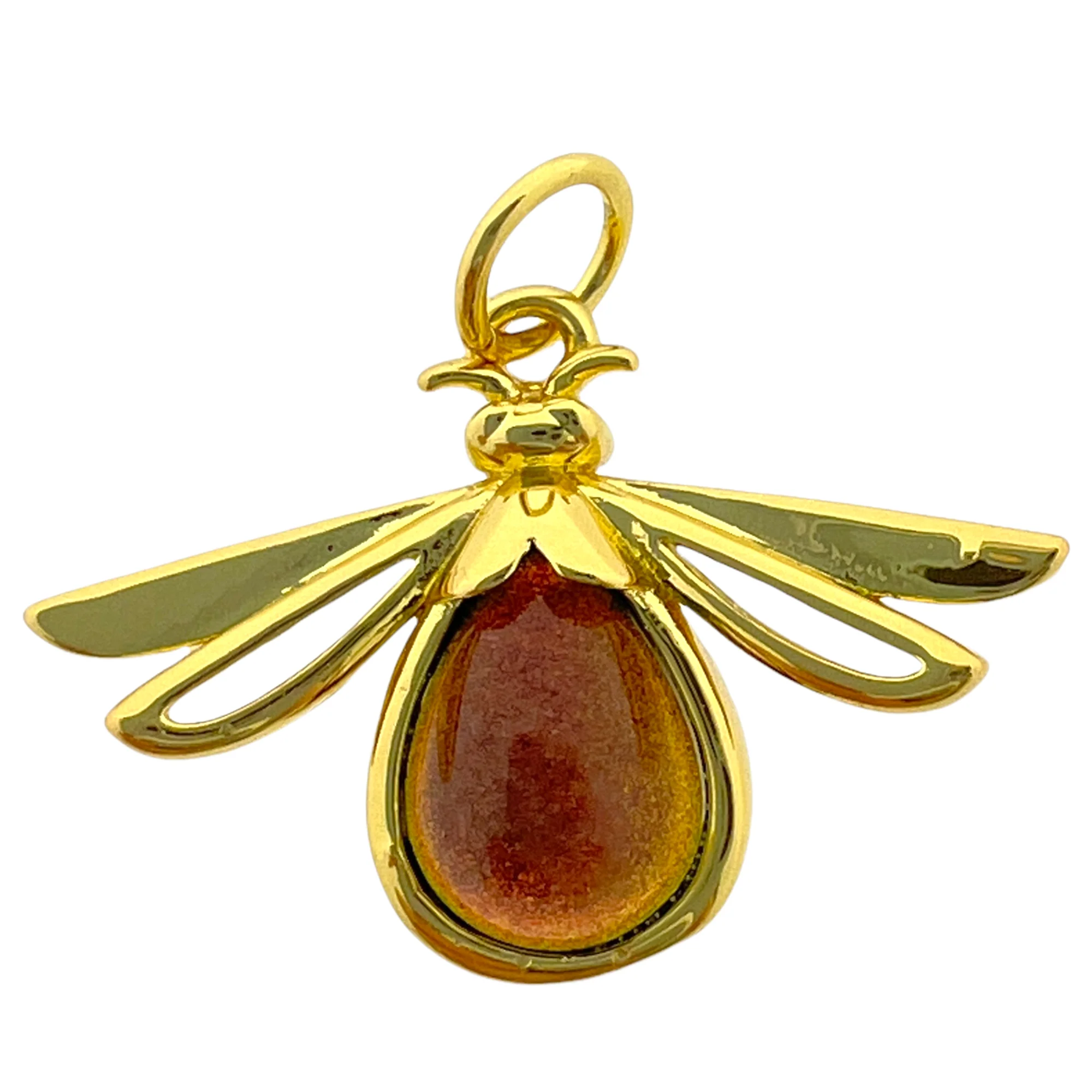Bedel Zirconia engel Gold plated 23x15mm
