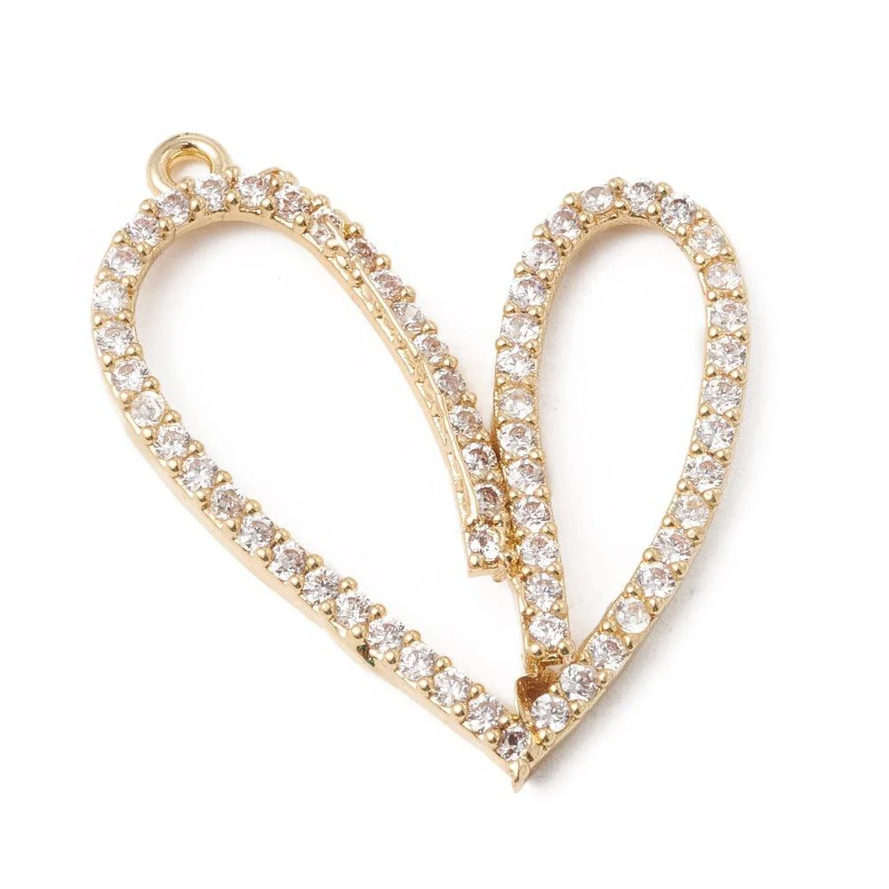 Bedel zirconia hart 18K goud 27x21mm