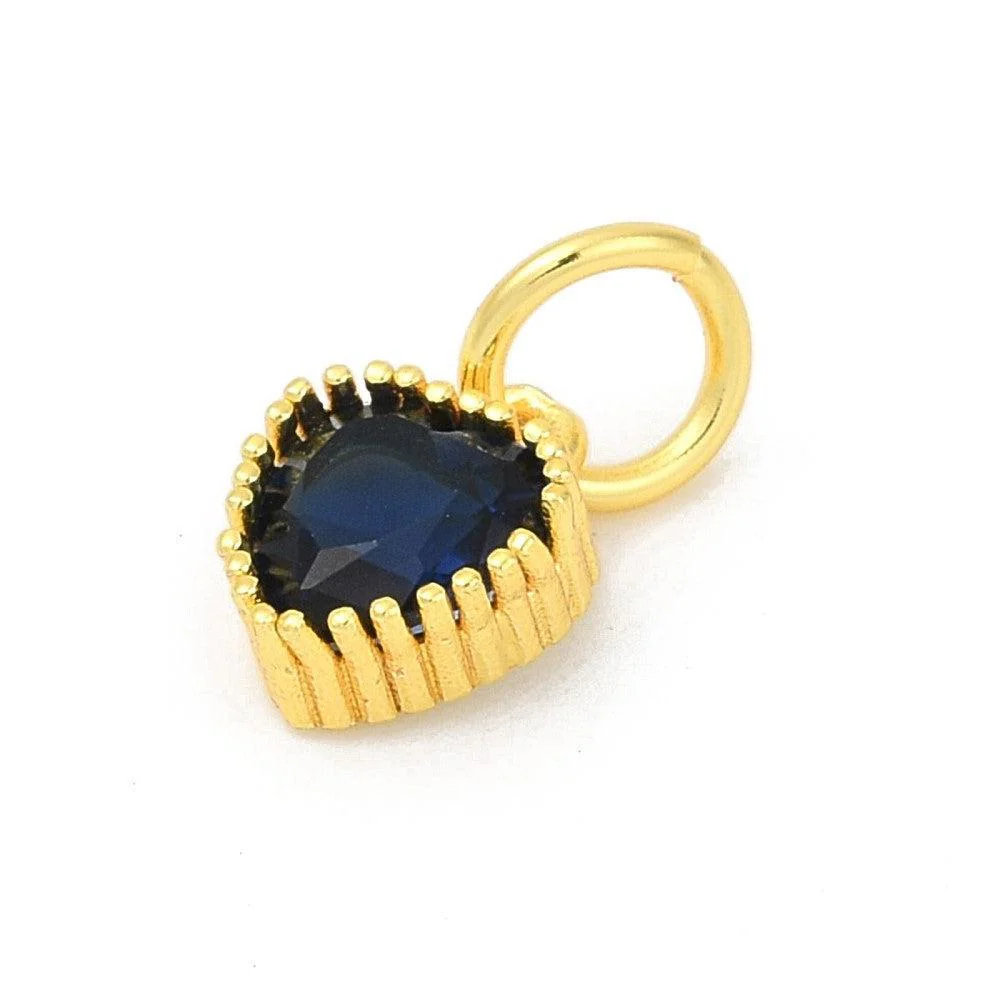 Bedel Zirconia hart goud / blauw 9x7mm - per stuk - Image 2