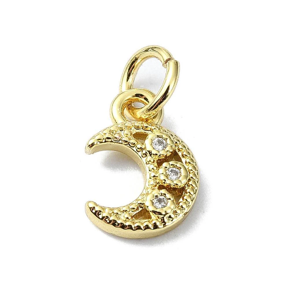 Bedel zirconia maantje 18K goud 10,5mm- per stuk