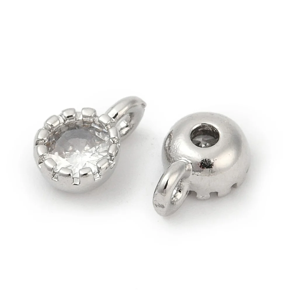 Bedel Zirconia rond zilver / wit 7x5mm - per stuk - Image 2
