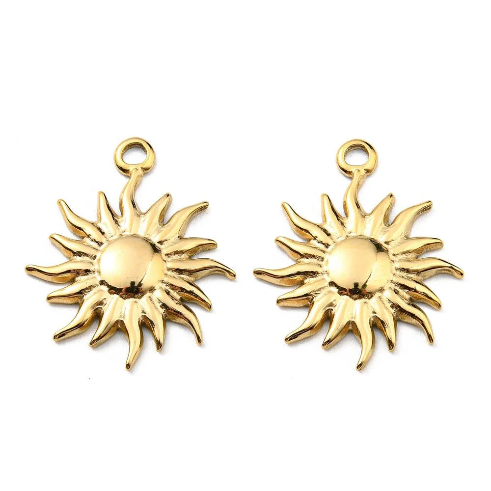 Bedel zon 18K goud 23x19mm