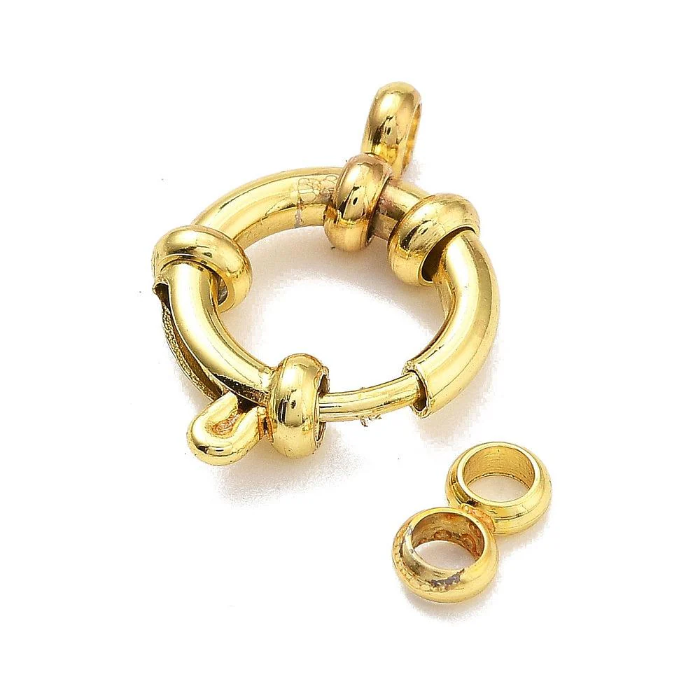Boei sluiting 18kr plated Goud Premium RVS 13x4mm - per stuk - Image 2