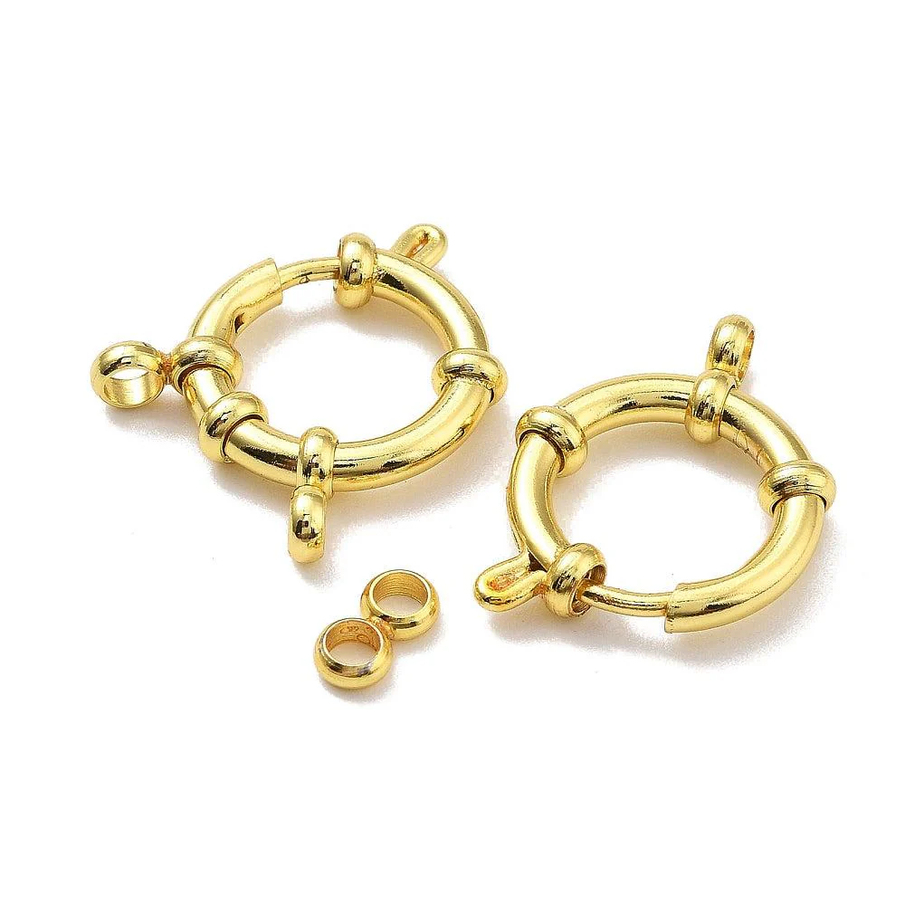 Boei sluiting 18kr plated Goud Premium RVS 16.5x4mm - per stuk - Image 2