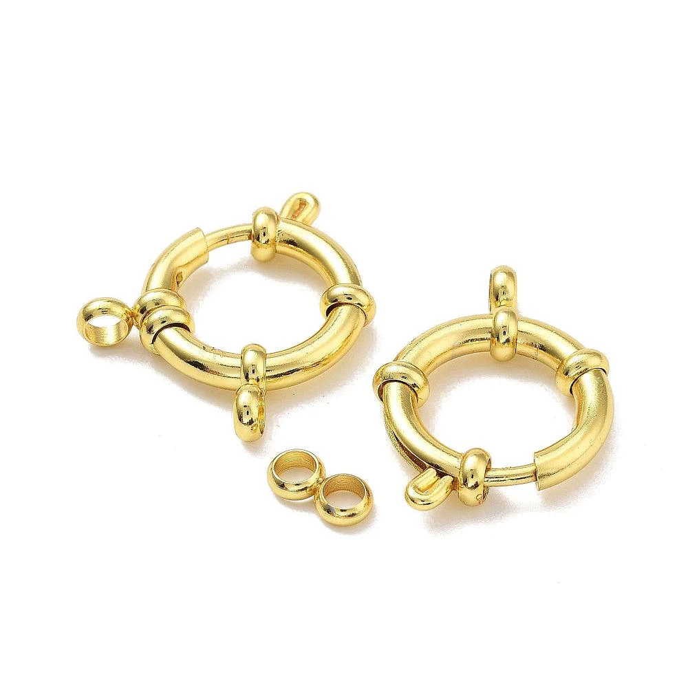 Boei sluiting 18kr plated Goud Premium RVS 18.5x4mm - per stuk - Image 2