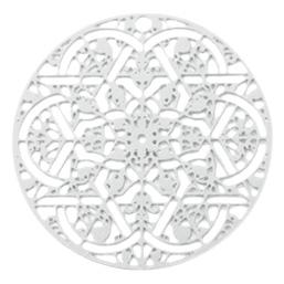 Bohemian mandala Zilver 30mm
