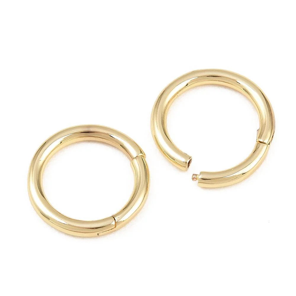 Brass Klik Sluiting Goud 18K 16x2mm - per stuk - Image 2