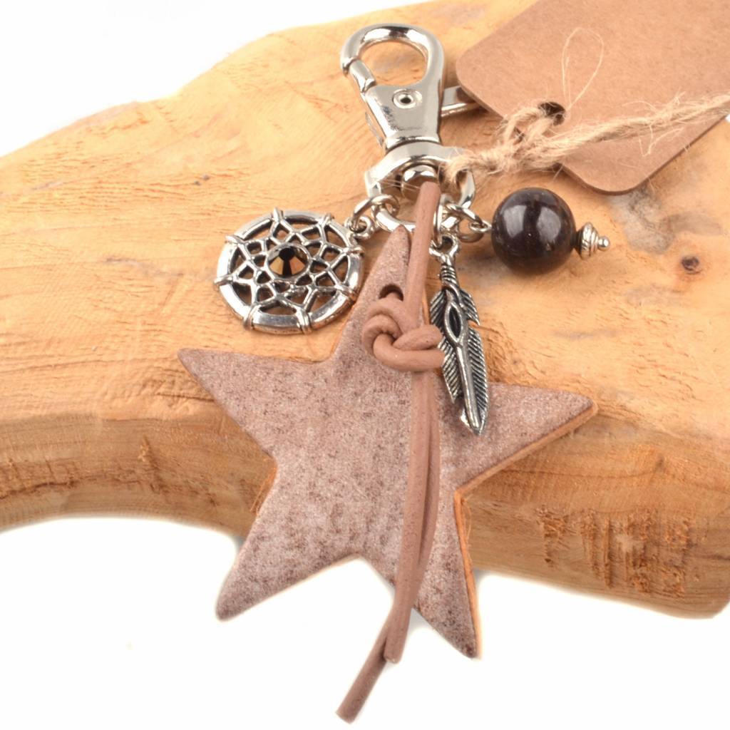 Bedel leerhanger ster cognac DIY pakket