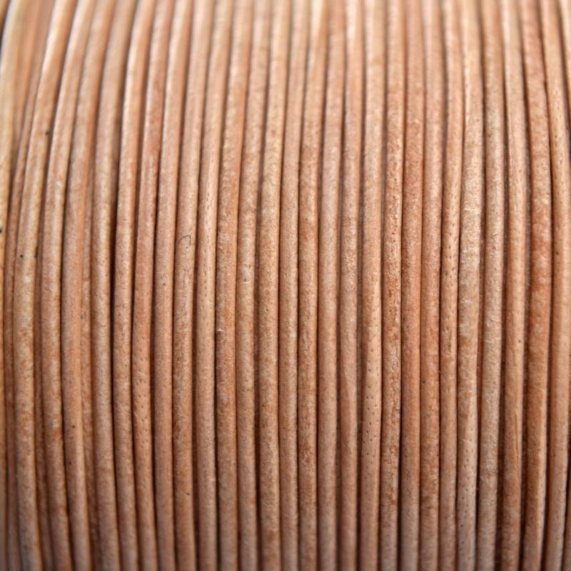 Leer rond naturel rond 1mm - per meter
