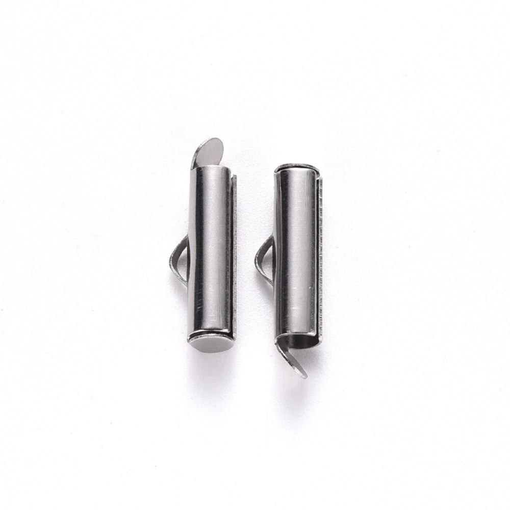 Buisje voor miyuki armbanden RVS zilver 16mm - 4 stuks - Image 2