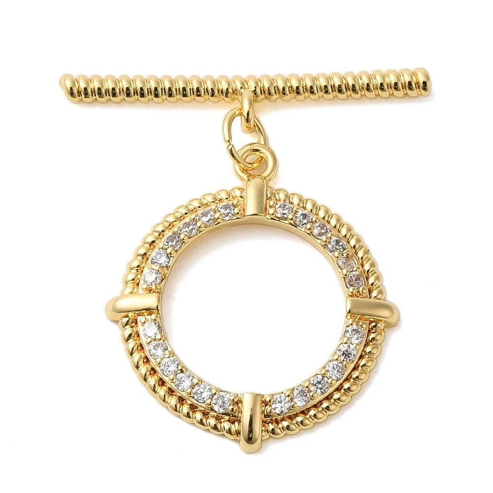 Complete kapittel sluiting goud met zirconia 18K Gold Plated - per stuk - Image 2