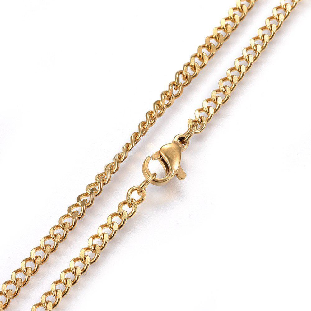 Complete ketting curbchain RVS 3x0.8mm Goud 45cm - per stuk - Image 2