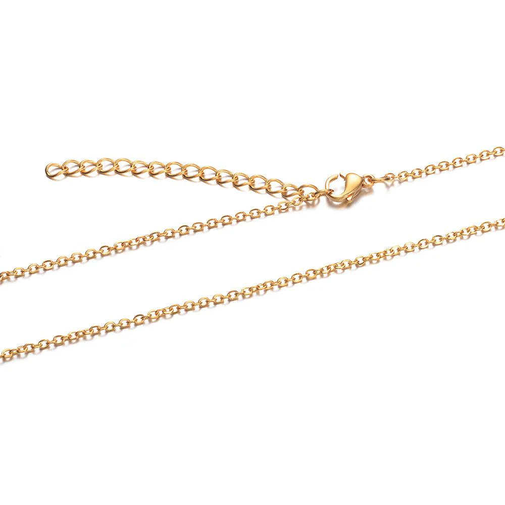 Complete ketting RVS cable 1.6mm 18kr Gold Plated 46cm - per stuk - Image 2