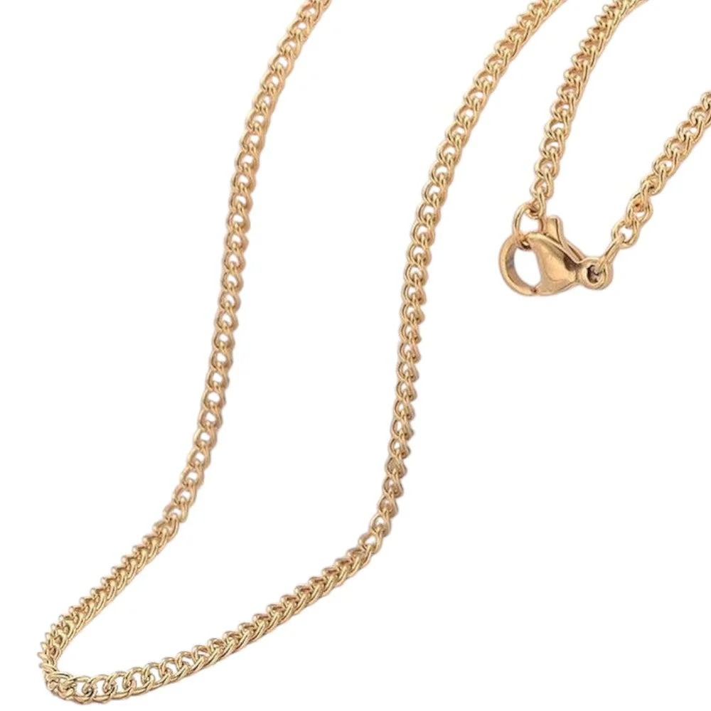 Complete ketting RVS curbchain 2,2mm Goud 45cm - per stuk