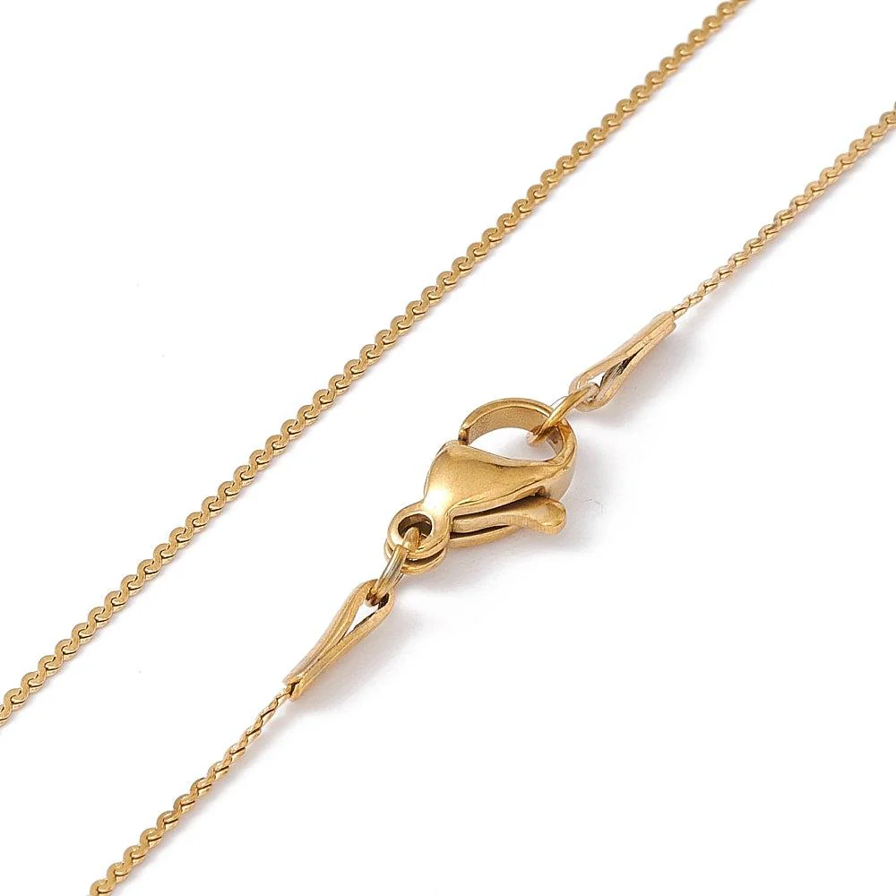 Complete ketting RVS serpentine 0,8mm Goud 45cm - per stuk - Image 2