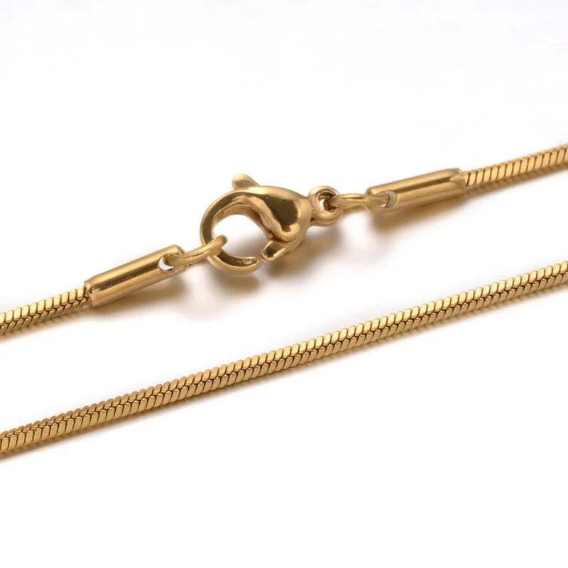 Complete ketting RVS snake 1mm goud 40cm - per stuk - Image 2