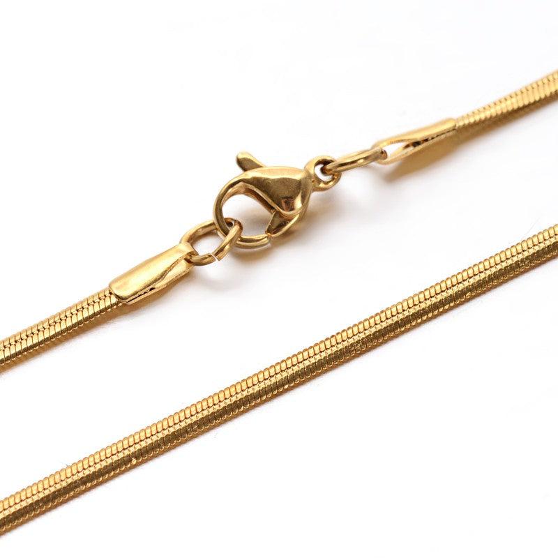 Complete ketting RVS snake 2.2x1mm 18K gold plated 45cm - per stuk - Image 2