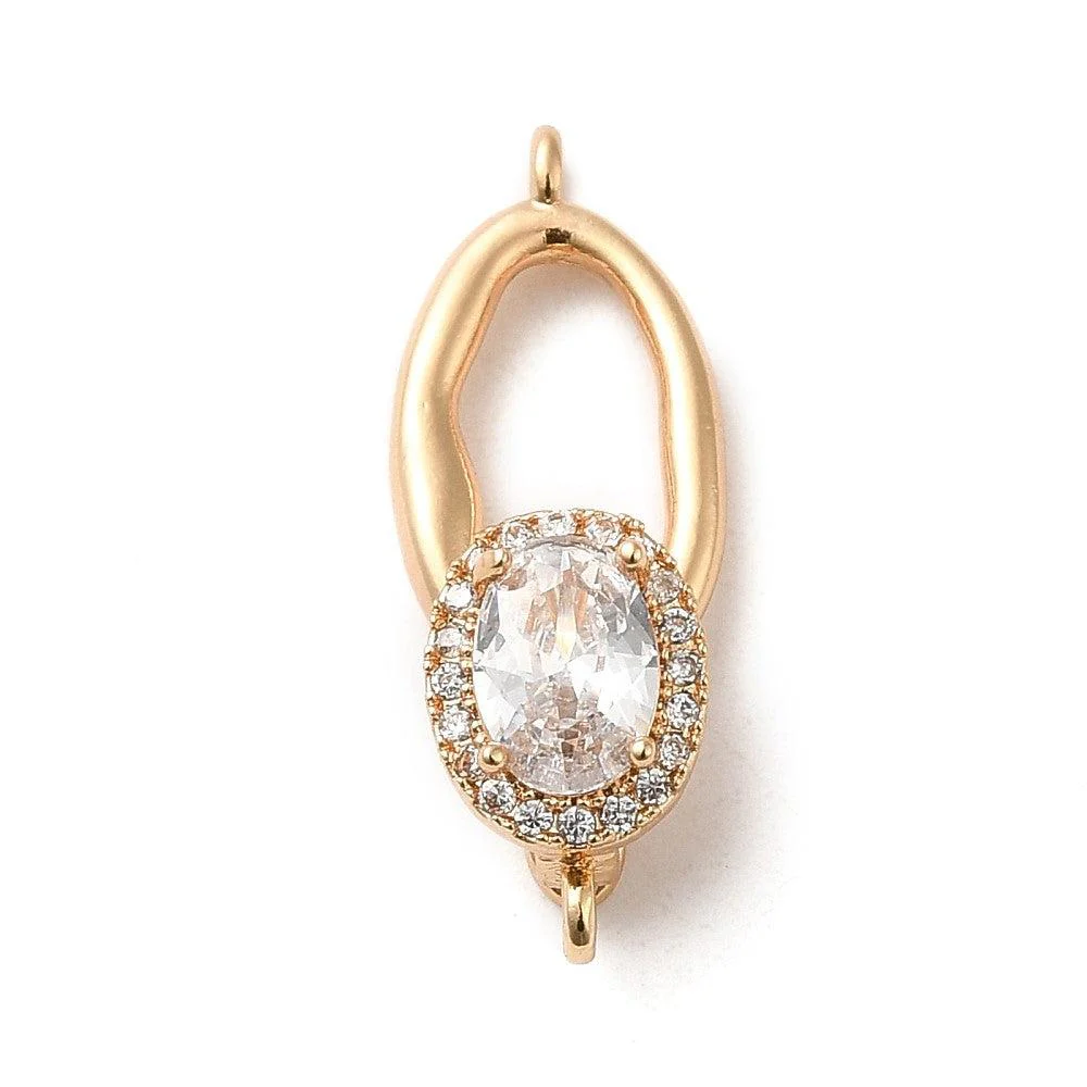 Complete clip sluiting goud met zirconia 18K Gold Plated - per stuk