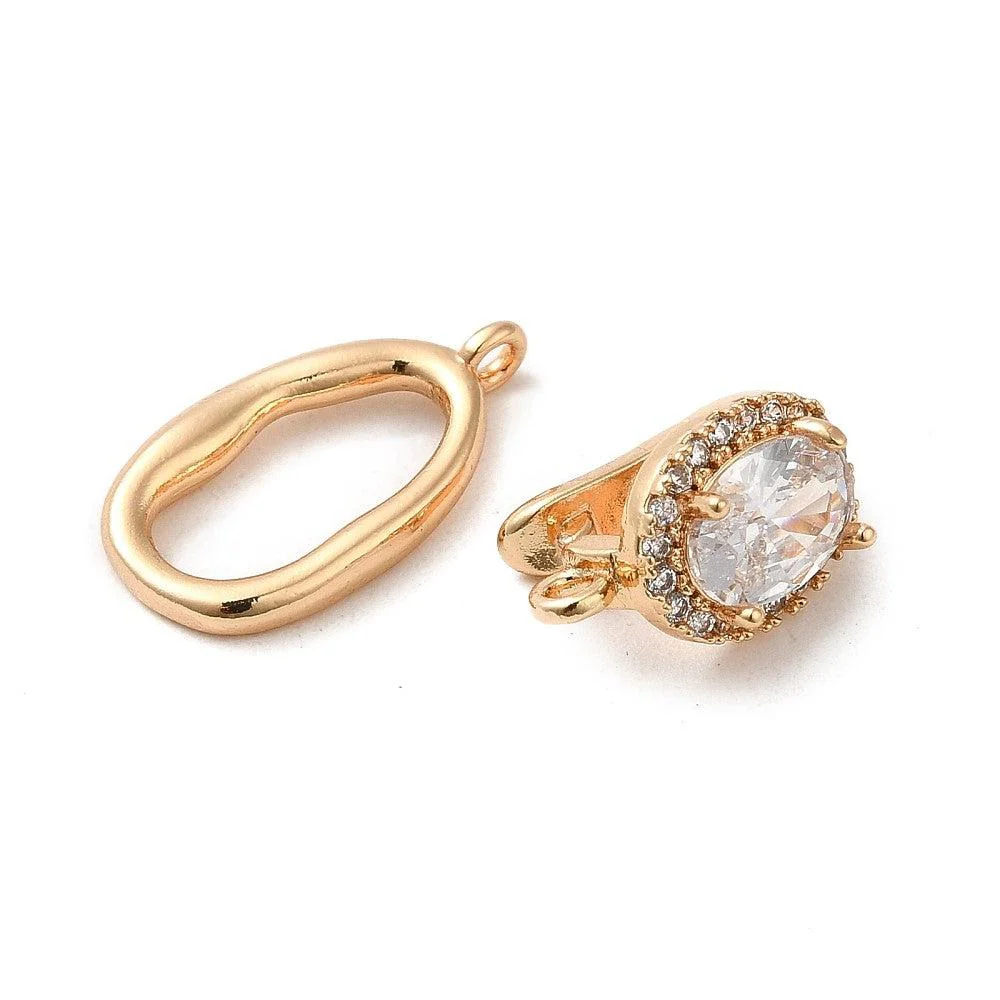 Complete clip sluiting goud met zirconia 18K Gold Plated - per stuk - Image 2