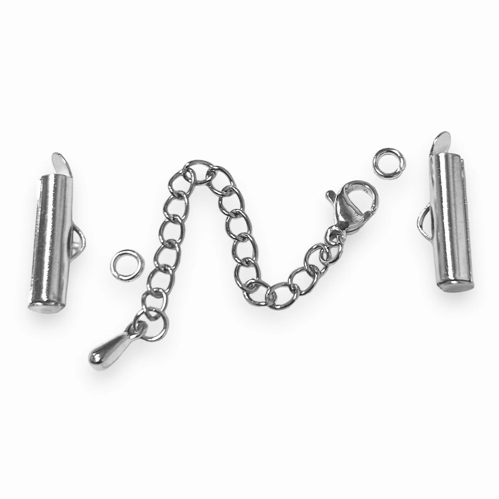 Complete sluiting miyuki armbanden 16mm RVS zilver