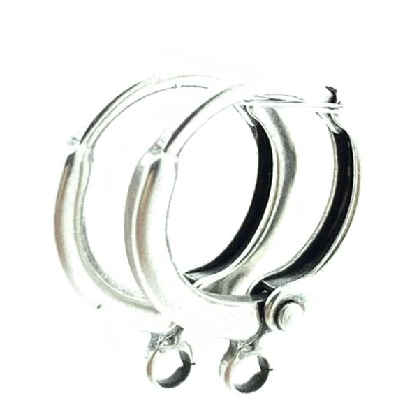 Creolen met oogje Zilver DQ 16x2mm - 1 paar - Image 2
