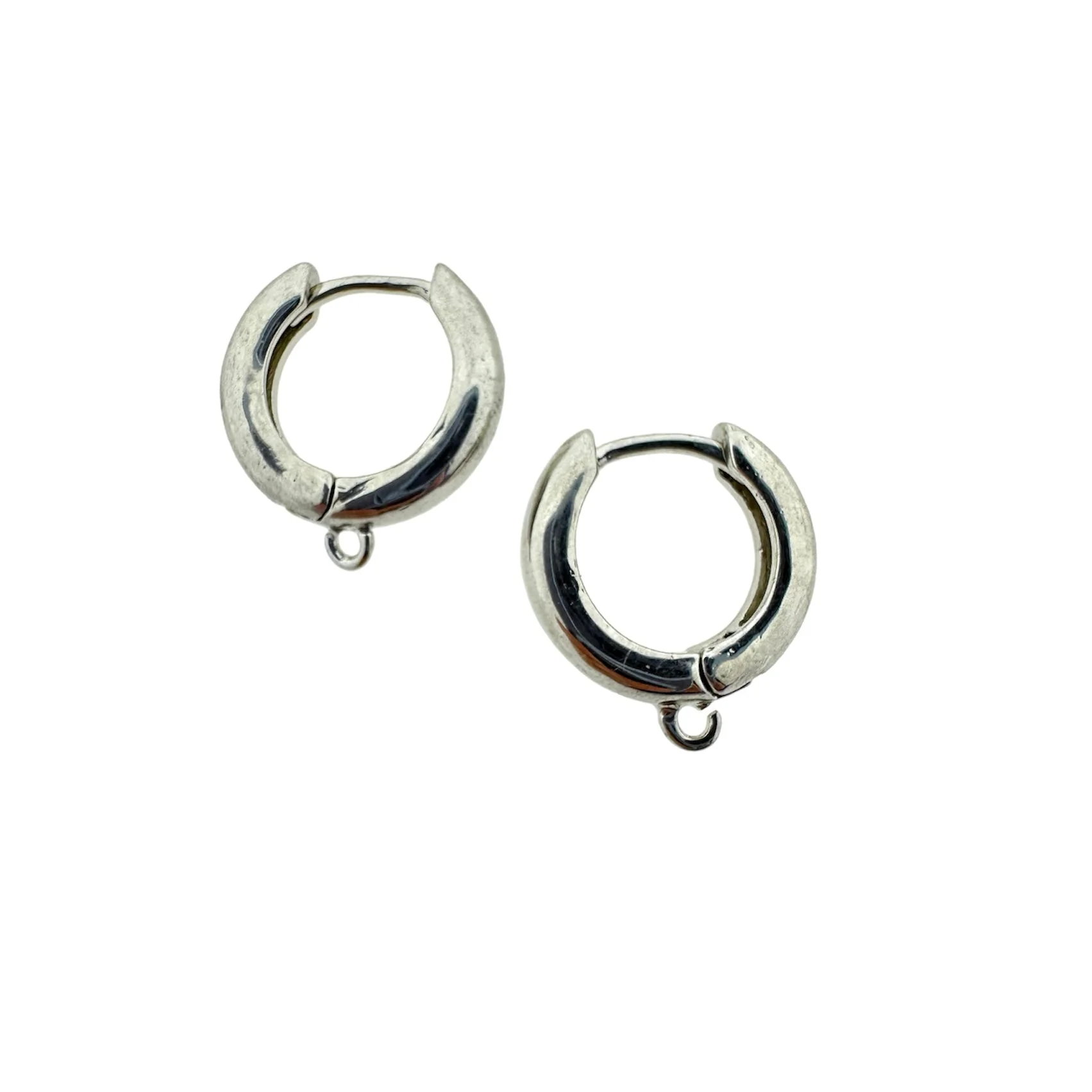 Creolen oorbel dik rond zilver RVS 16mm - per paar