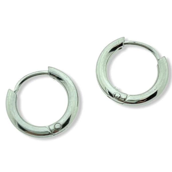 Creolen oorbel rond zilver rvs 13mm - per paar - Image 2