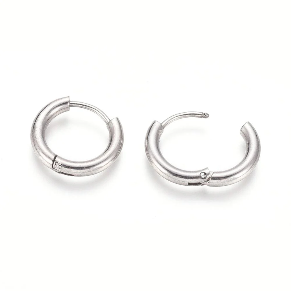 Creolen oorbel rond zilver RVS 16x2,5mm - per paar - Image 2