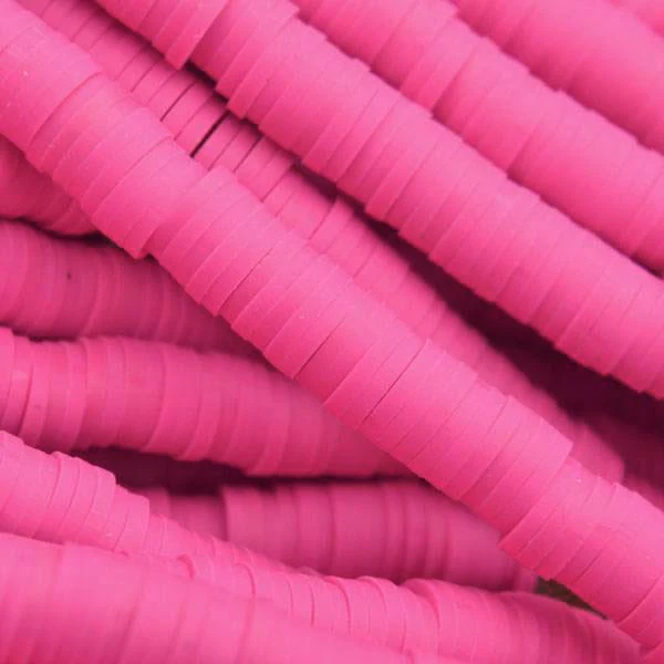 Disc kralen polymeer 4x1mm Hot pink ±400 stuks