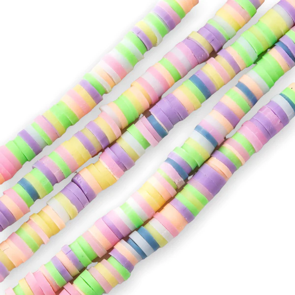 Disc kralen polymeer 4x1mm Mix summer ±400 stuks