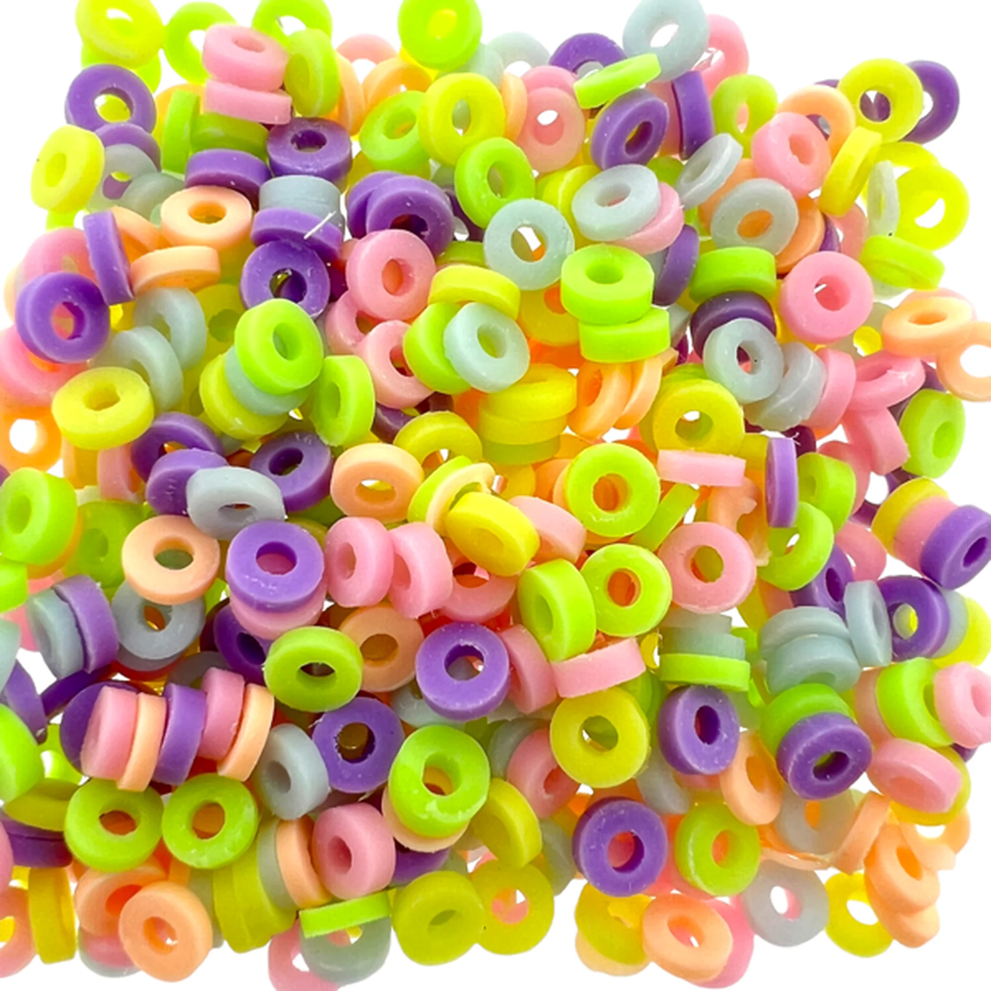 Disc kralen polymeer 4x1mm Multicolor ±200 stuks