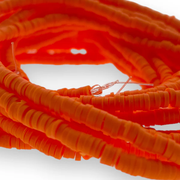 Disc kralen polymeer 4x1mm Orange ±400 stuks