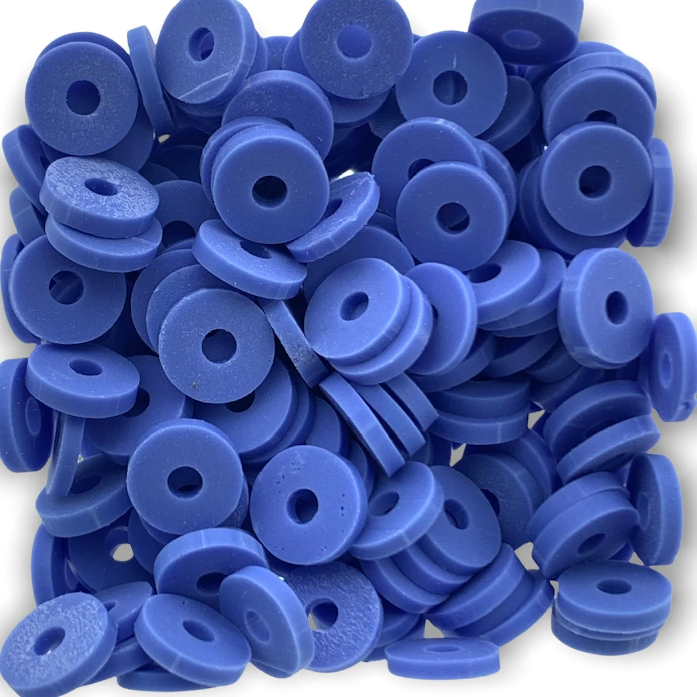 Disc kralen polymeer 6x1mm Blauw ±200 stuks