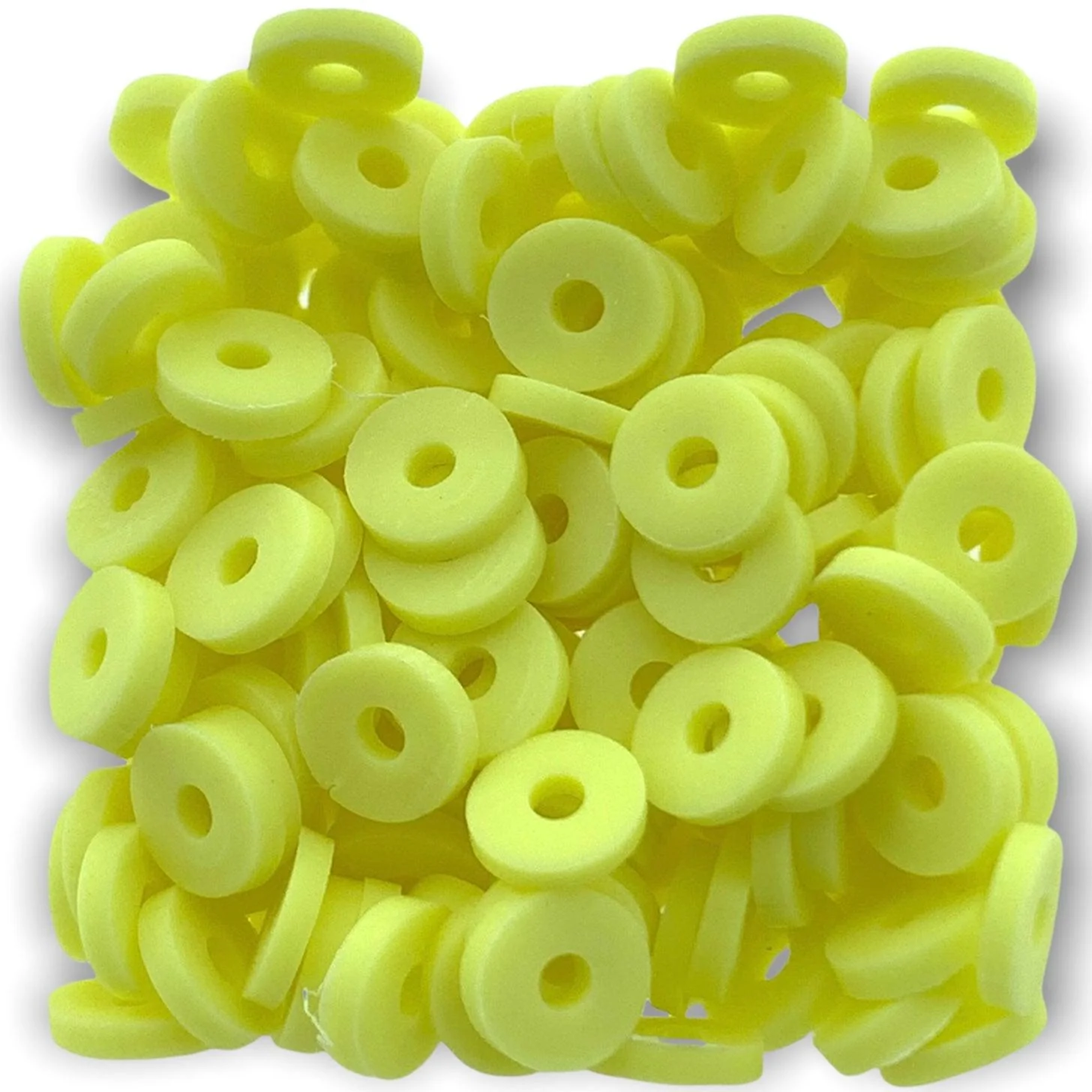 Disc kralen polymeer 6x1mm Lichtgeel ±200 stuks